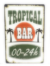 Tropical Bar 00-24H Metal Tin Sign, Perfect For Bars, Pubs,Pool Decor 