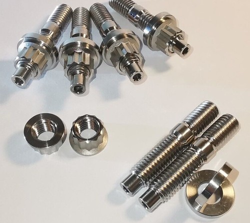 RACEBOLTS Titanium Grade 5 Stud M8 X 1.25, 45mm Length, Allen Drive, Metric Fine Thread, Intake Exhaust Automotive