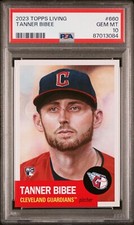 2023 Topps Living Set #660 Tanner Bibee RC Rookie PSA 10 Gem Mint 87013084