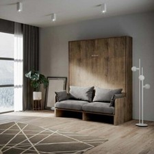 Letto MATRIMONIALE a scomparsa verticale con divano KENTARO SOFA' noce