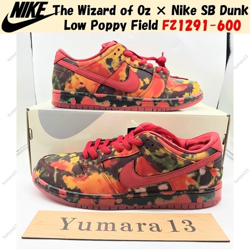 The Wizard of Oz × Nike SB Dunk Low Poppy Field FZ1291-600 Men's Size