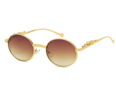 Men's  Hip Hop Fashion Sunglasses Oval Gold Frame Rapper Designer Small Shades