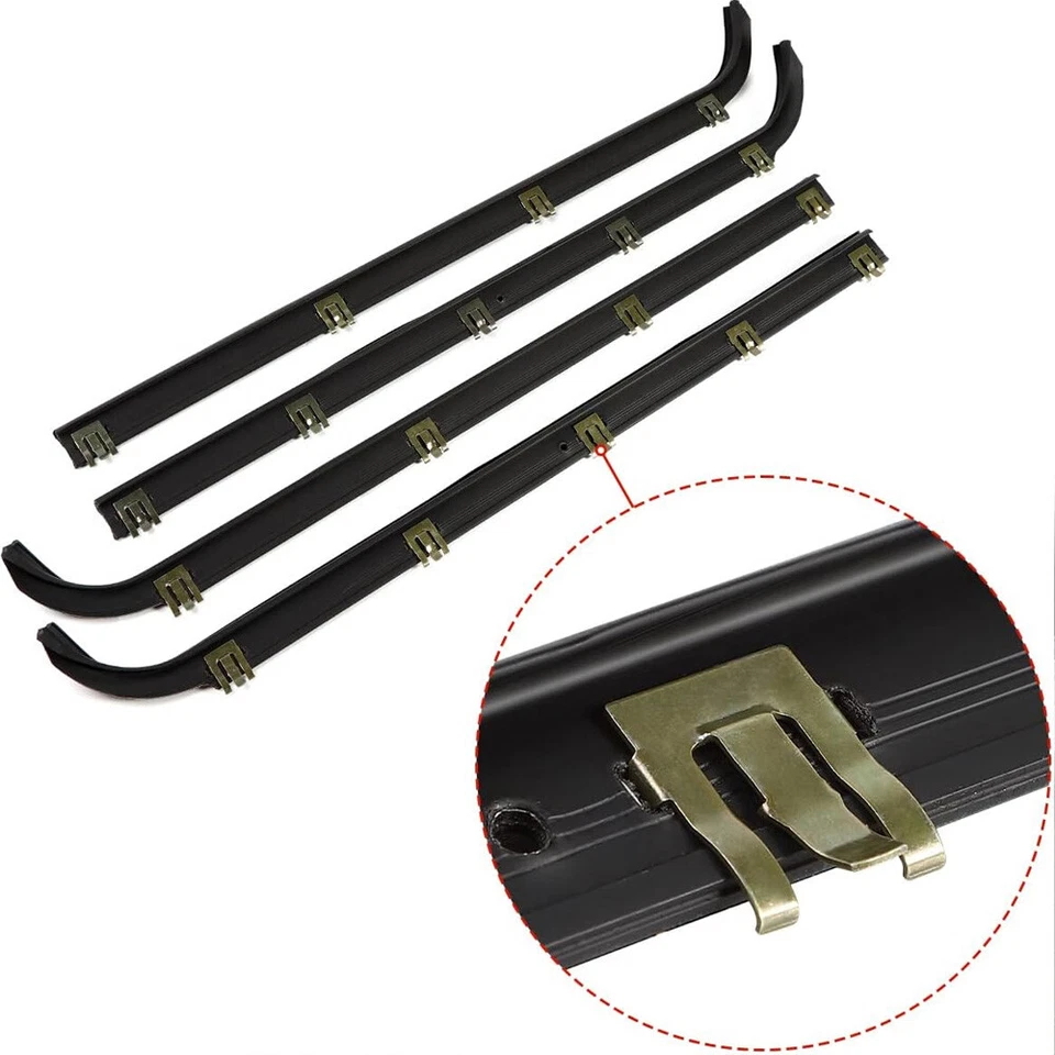 Kit para camioneta Chevy GMC puerta delantera ventana barrido fieltros resistencia a la intemperie juego de sellos Foto 3 de 4