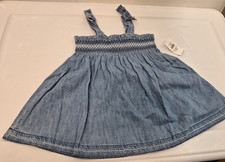 NWT Baby Gap Smocked Denim Dress 6-12 Months NWT