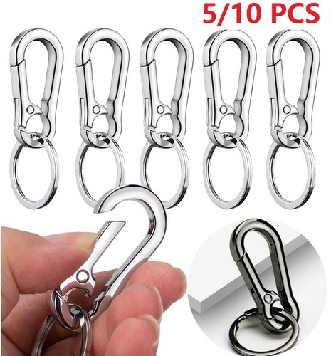 10Pcs Metal Keychain Carabiner Clip Keyring Key Ring Chain Clips Hook Holder USA - Picture 14 of 14