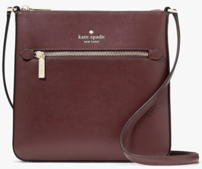 Kate Spade Sadie North South Crossbody Grenache Dark Purple Leather K7379 NWT