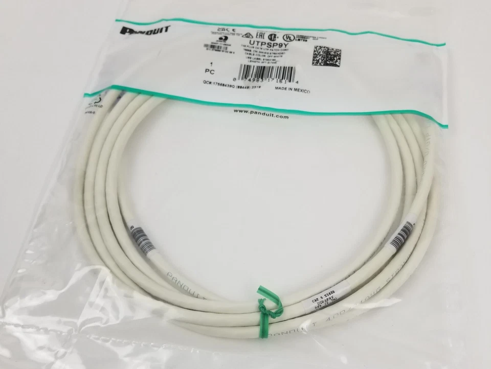 5 Panduit UTPSP9Y Category 6 RJ45 Ethernet Patch Cords Booted 9ft TangleFree NEW - Image 2 of 4