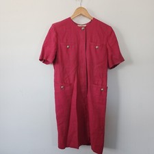 Vintage Max Mara Linen Pink Dress 80s