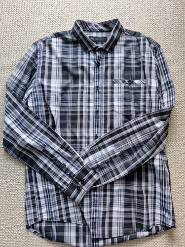 Blaq Premium Large Mens Grey Striped Shirt - Picture 7 of 24