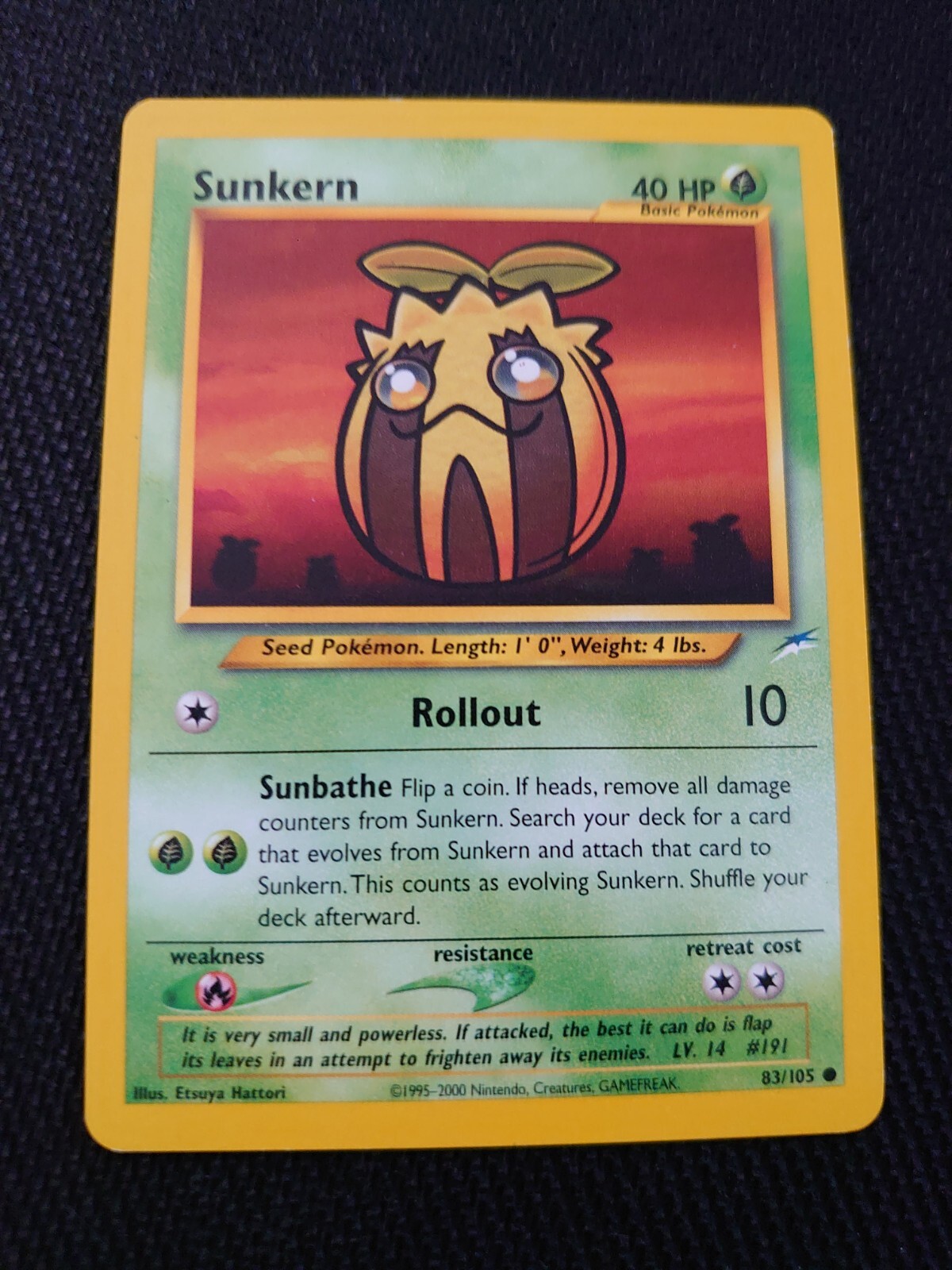 Pokémon TCG Sunkern Neo Destiny 83 Regular Unlimited Common NM