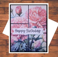 Flowers Floral Fractured DIY Handmade A2 Card Kit Set of 6 Different w/Envelopes