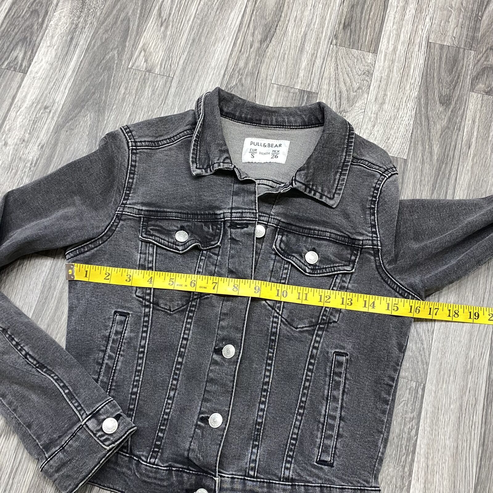 PULL & BEAR Button Down Collared Black Denim Jean… - image 10