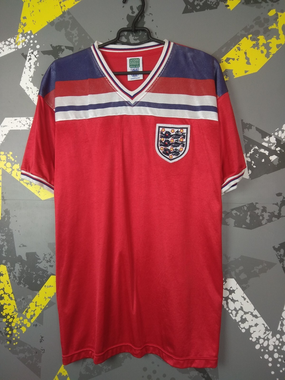 England Retro Replicas football shirt 1980 - 1983 Score Draw Mens Size XL ig93