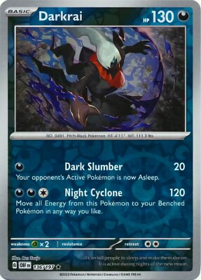 依頼者/お値下げ‼️天空仙人 Darkrai Pokemon S/V Obsidian Flames 136/197 Reverse Holo Rare TCG