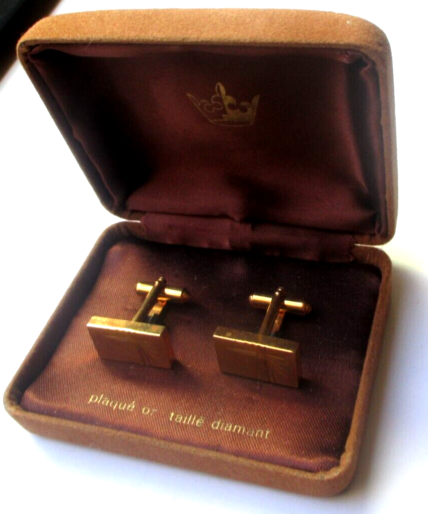 Paire d ancien boutons de manchette en plaqué or laminé DIAL - Montres & Bijoux