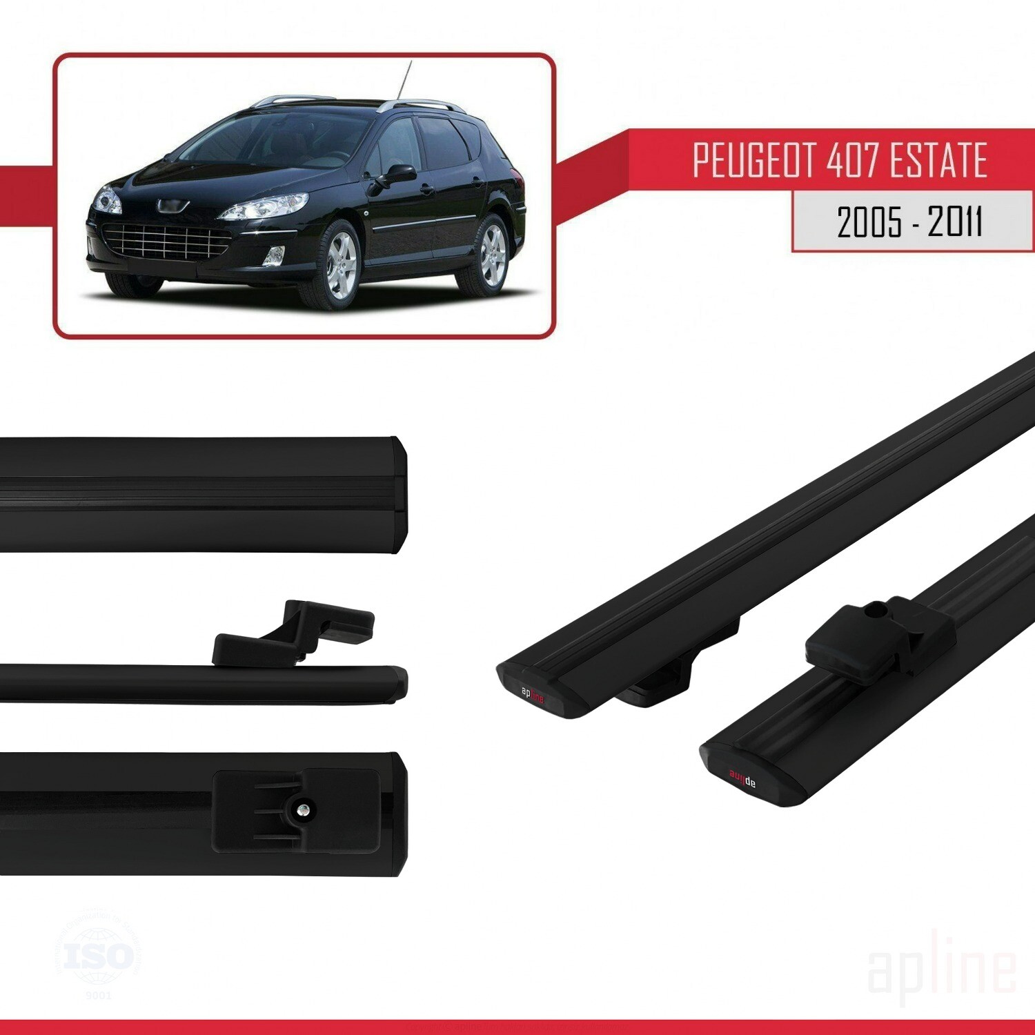 Barres De Toit Transversales Pour Audi A6 C6 Break (2005-2011) - Marque TURTLE, Garantie 2 Ans