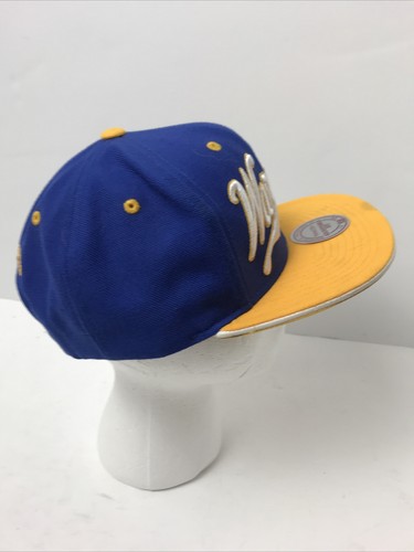 Cappello Berretto Snapback Mitchell & Ness NBA Golden State Warriors Blu e Oro Scritta - Foto 4 di 8