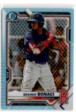 2021 Bowman Draft Chrome Brainer Bonaci #BDC-54 1st Edition Sky Blue Foil Red