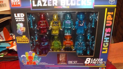 Block Tech Lazer Blocks Figure Pack--8 Lazer Figures--Brand New