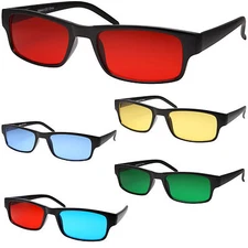Colorful Premium Black Rectangle Nerd Glasses Smart Color Lens Sunglasses Square