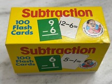 New 1989 Vintage Set of 100 Subtraction Flash Cards Home School Frank Schaffer