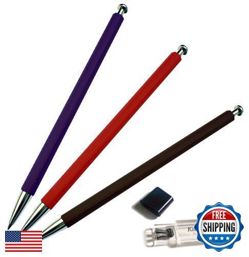 Kitaboshi 2.0mm Mechanical Pencil, Madder Barrel, With Lead Sharpener, #1 B, 