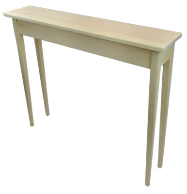 36" Unfinished Narrow Shaker Console Sofa Hall Table With ...