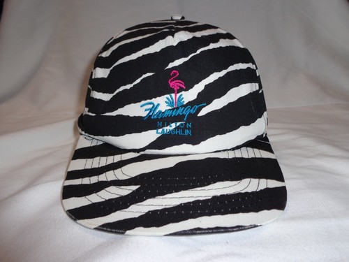 Vintage Flamingo Hilton Laughlin Zebra Snapback Hat - Rare