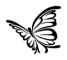 Butterfly Decal 3 4"x4.5" Choose Color