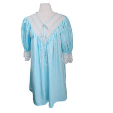 Vintage Babydoll Nightgown Women's M Negligee Lace Fairycore Fairy Puff Sleeves