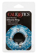 Silicone Cock Ring Steel Balls BEADED Orgasm Erection Enhancer Sex Toy for Men