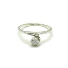 Plain Sterling Silver Ring Solid 925 With 4mm Cubic Zirconia Empress Nickel Free
