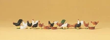 HO Preiser # 14168 ASSORTED CHICKENS : 1/87 scale Farm Animal Figures