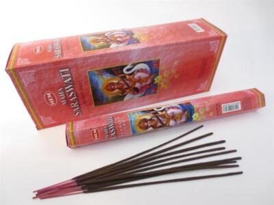 MAHA SARASWATI von HEM BIG PACK 6x 20 RäucherSTÄBCHEN Original Indien Incense	