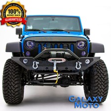 Textured Black Rock Crawler Front Bumperfog Light Hole Fit 07-18 Jeep Wrangler