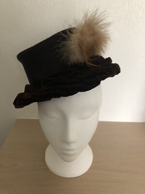 Get Ready for Goodwood Vintage Merrimac Hut von Fisk Chicago in braunem Filz. 40er Jahre