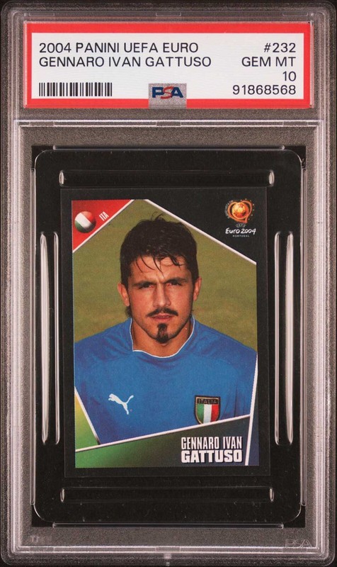 GENNARO IVAN GATTUSO PSA 10 2004 Panini UEFA Euro Sticker #232 Pop 1
