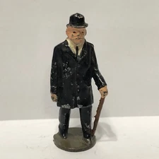 John Hill Johill Co Man with Derby Hat and Cane