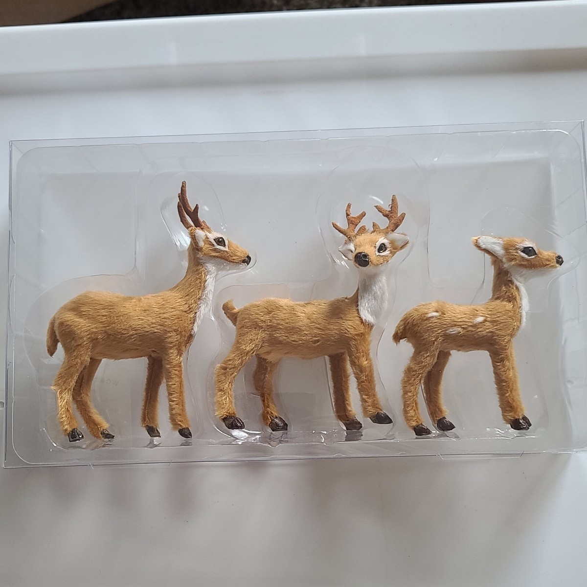 NEW Target Wondershop 3ct Faux Fur Deer Set Decorative Figurines