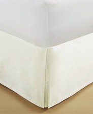 eLuxurySupply Tailored Bed Skirt  14" Drop  Ivory  King 78" x 80"  NEW 