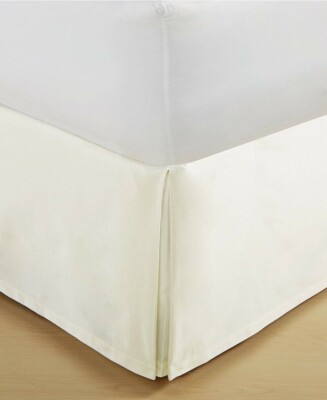 eLuxurySupply Tailored Bed Skirt ~ 14'' Drop ~ Ivory ~ King  78'' x 80'' **NEW**