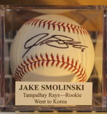 SMOLINSKI, JAKE  RAYS, TEXAS, OAKLAND,   SIGNED BASEBALL