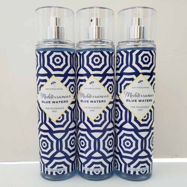 3 PACK Bath and Body Works MEDITERRANEAN BLUE WATERS Fine Fragrance Mist 8 oz eBay