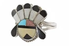 Handsome Vintage Sterling Silver Zuni Sun Face Chief Ring Sz 6.5