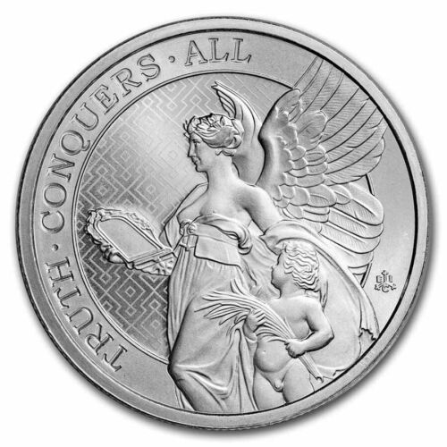 2021-2022 St. Helena Queen's Virtues Victory & Truth 1 oz Silver £1 Coins w caps - Picture 4 of 5
