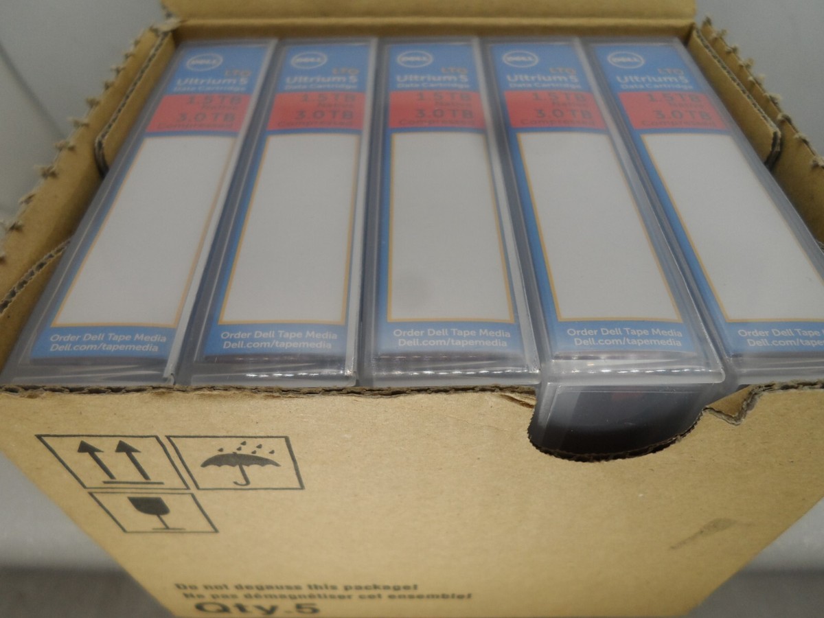 NEW 5-Pack Dell LTO5 Ultrium5 Back-Up Data Tape Cartridge NEW 5-Pack Dell LTO5 Ultrium5 Back-Up Data Tape Cartridge