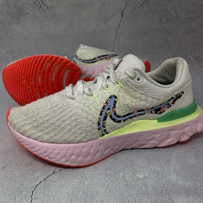 Nike React Infinity Run Flyknit 3 Confetti Running Shoes Sneakers Women Sz 7 M