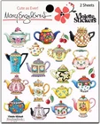 Mary Engelbreit Stickers 2 Sheets Whimsical Mary's Tea Pots Patterns Flowers