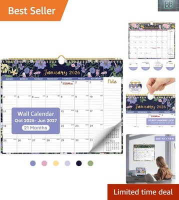 Beautiful 21- Planner - Midnight Garden Wall Calendar, 14.7'' x 11.5''