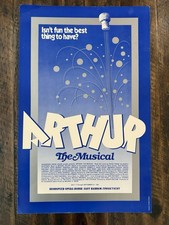 Rare 1991 Goodspeed Opera House Arthur Musical Window Card Poster 14x22